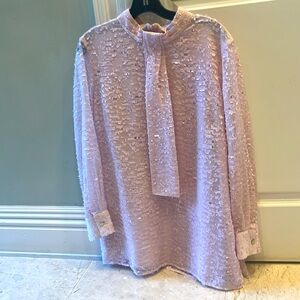 Authentic ST. JOHN light pink lined like new no damages back zipper top blouse🩷